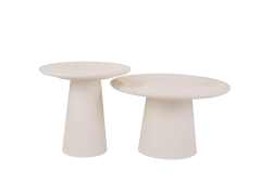 white color circle coffee table set