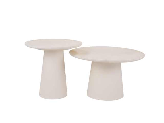white color circle coffee table set