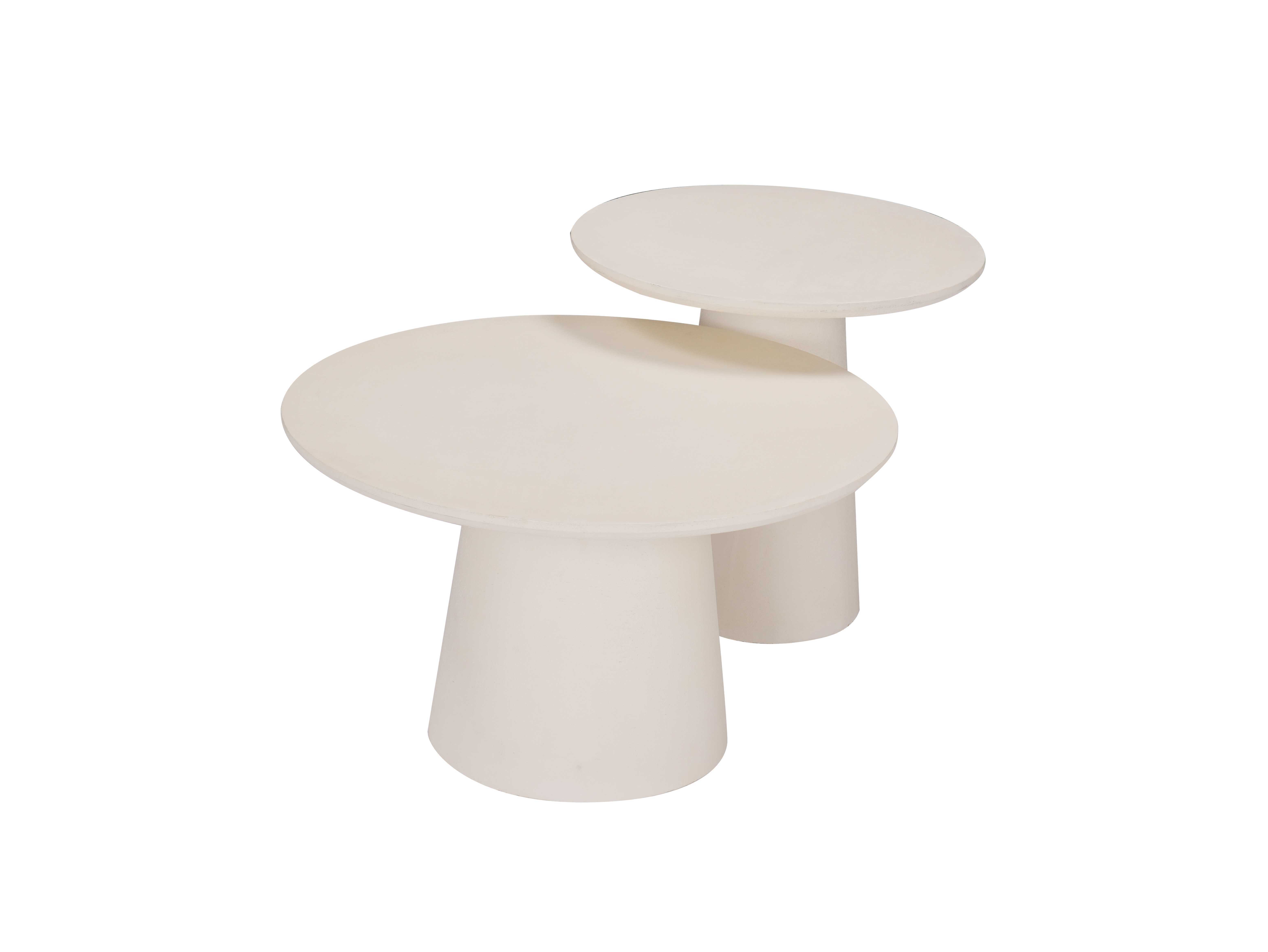 white color circle coffee table set