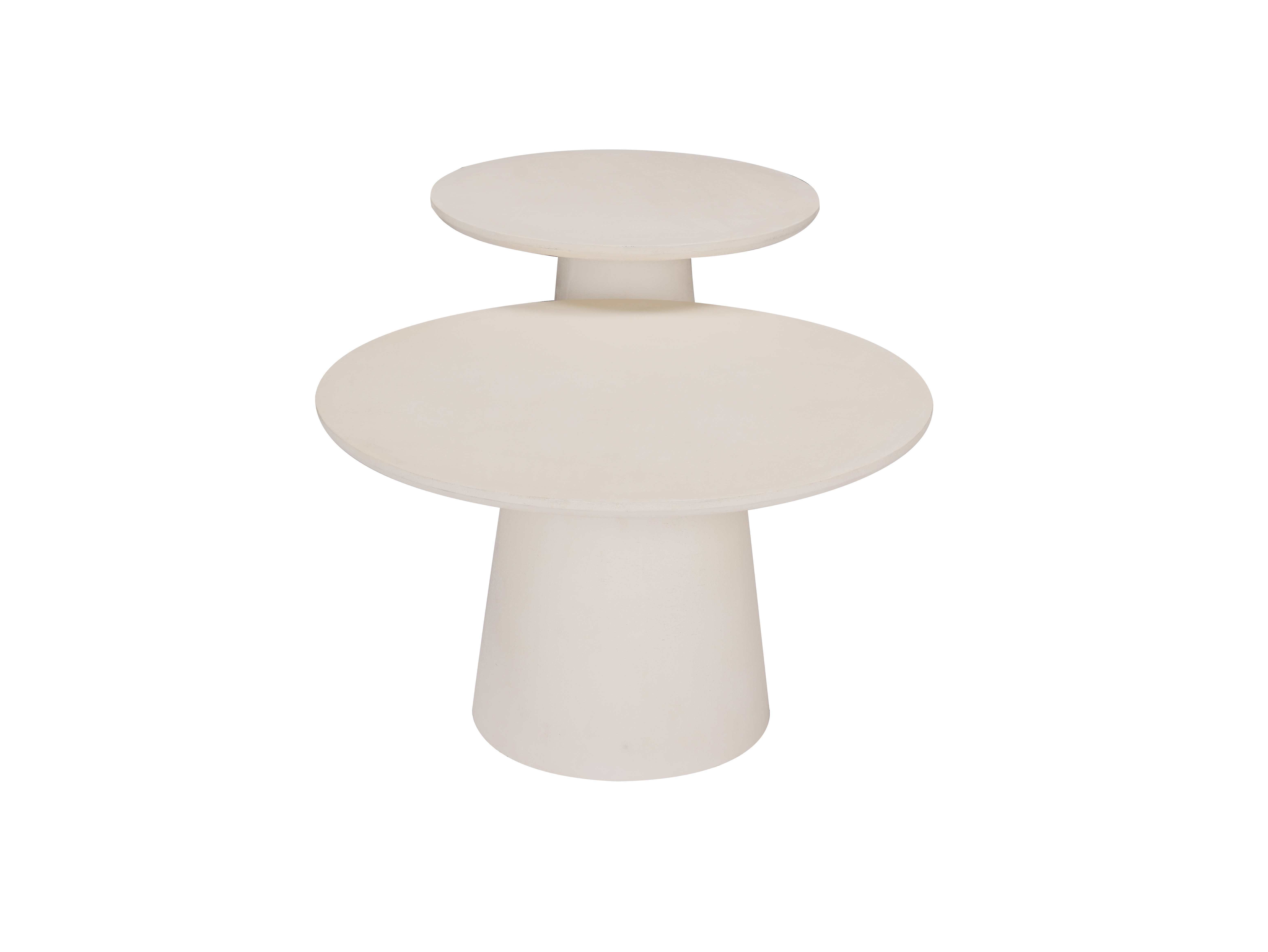 white color circle coffee table set