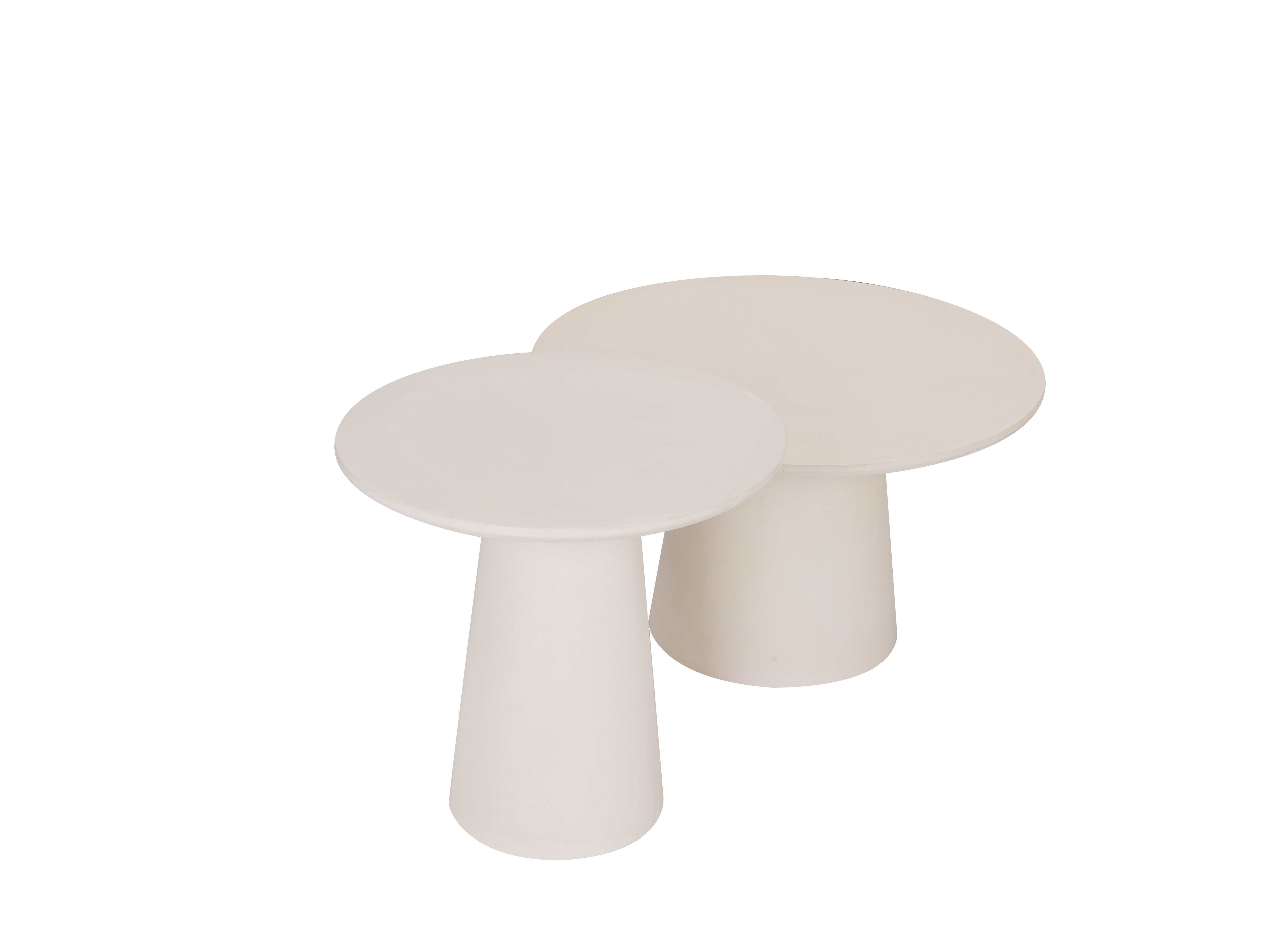 white color circle coffee table set