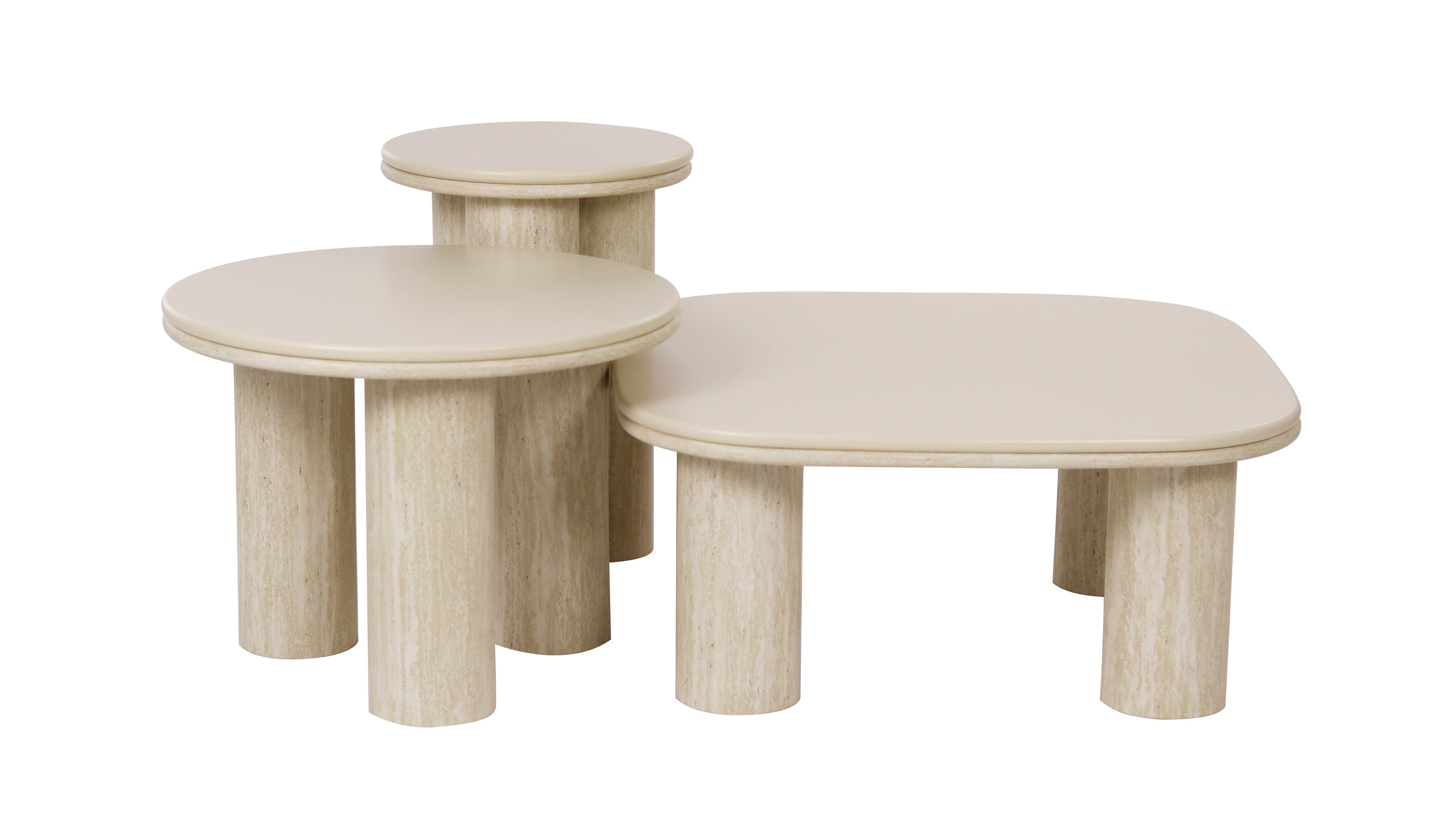 Beige color coffee table set