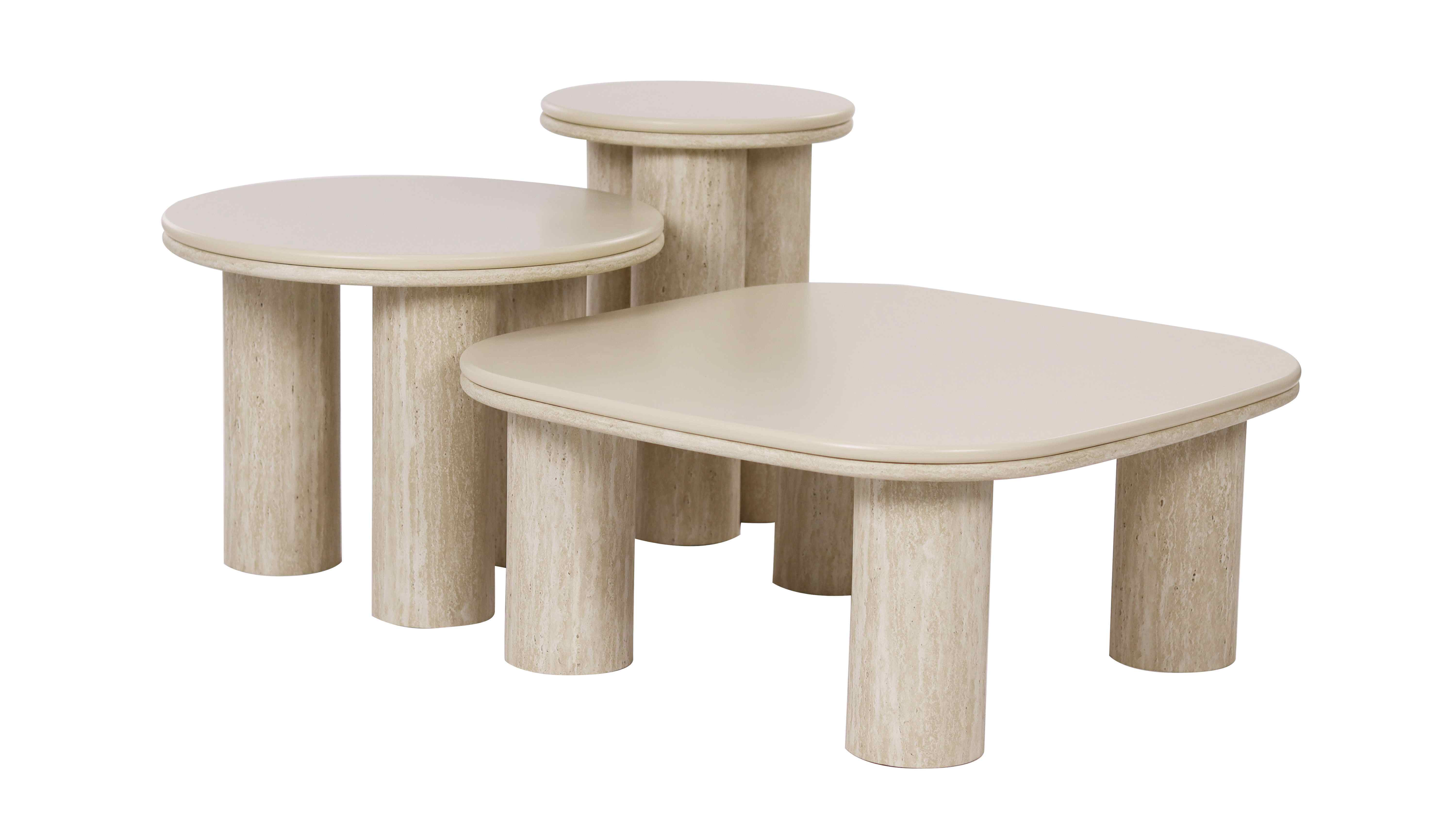 Beige color coffee table set