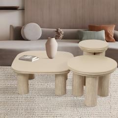 Beige color coffee table set