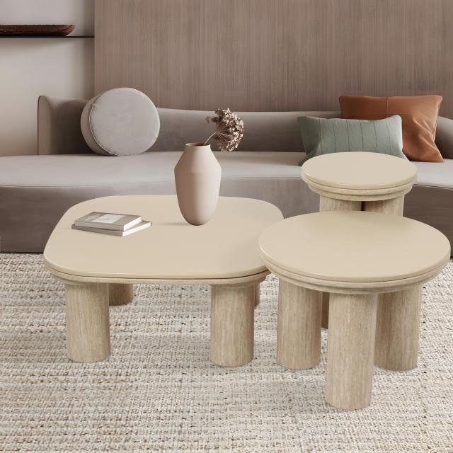 Beige color coffee table set