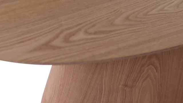 Oval walnut color coffee table