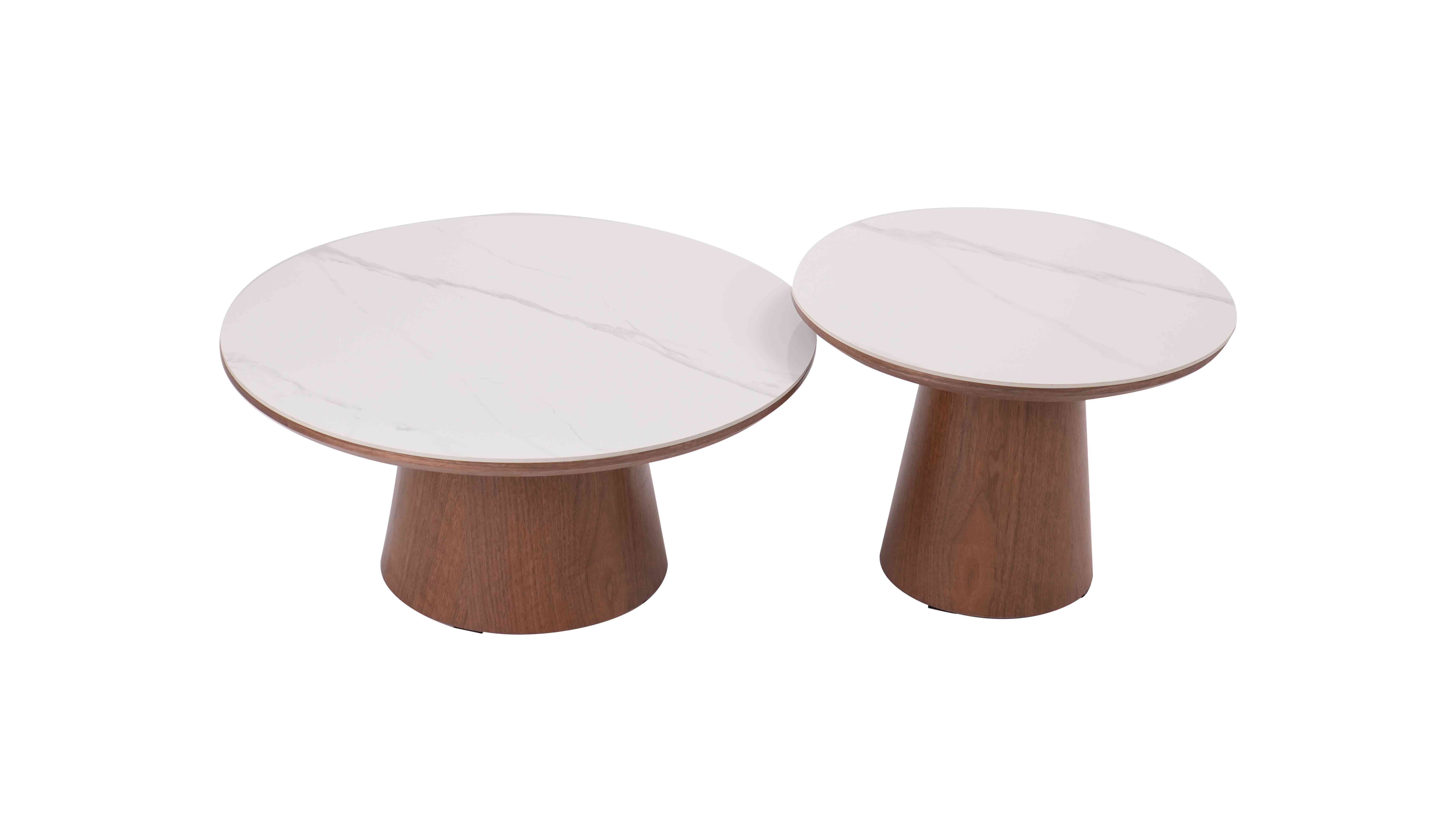 Two-tone color circle coffee table
