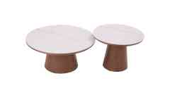 Two-tone color circle coffee table