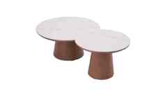 Two-tone color circle coffee table