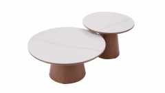 Two-tone color circle coffee table
