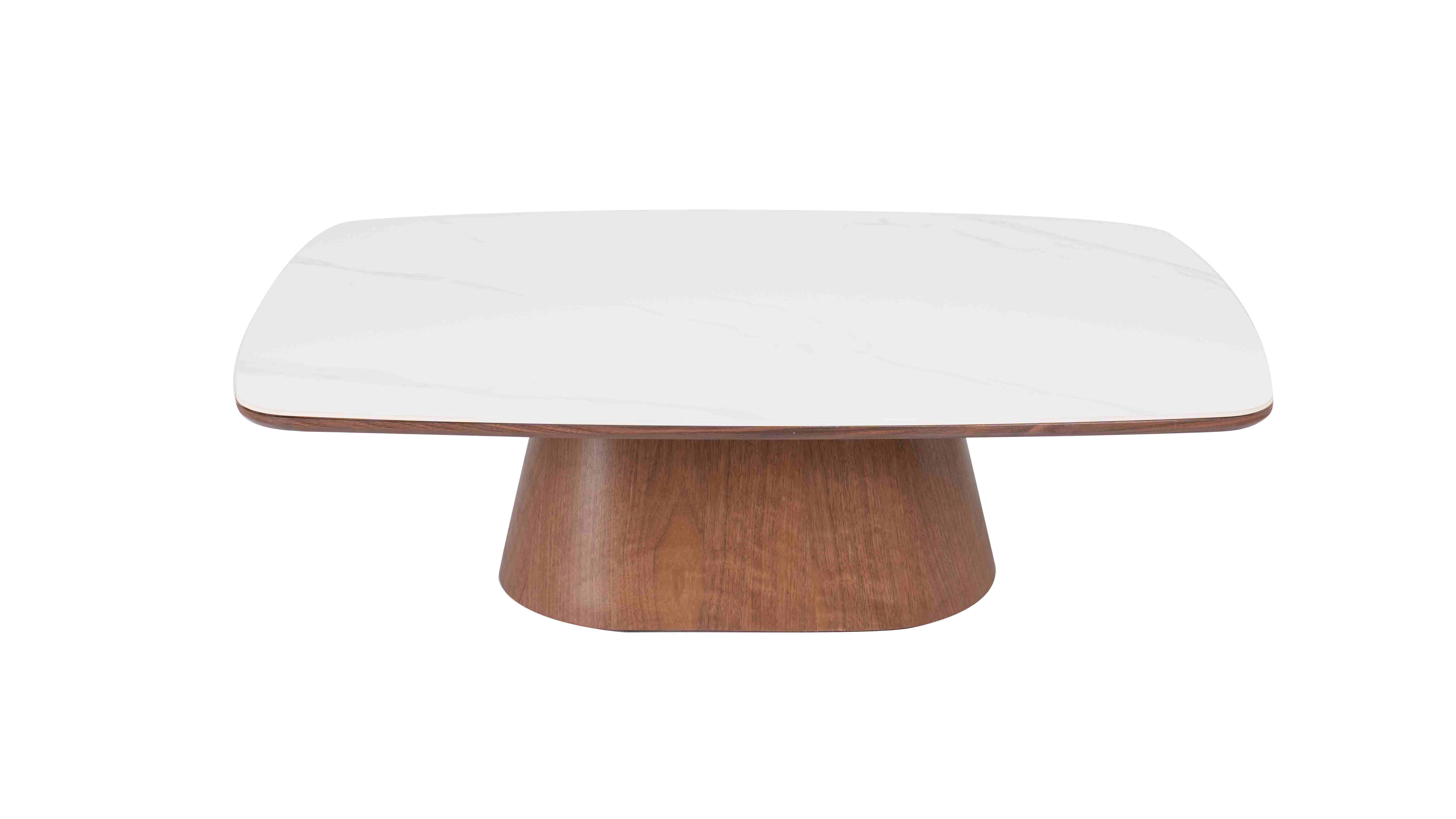 White ceramic oval coffee table