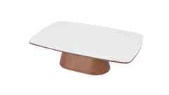 White ceramic oval coffee table