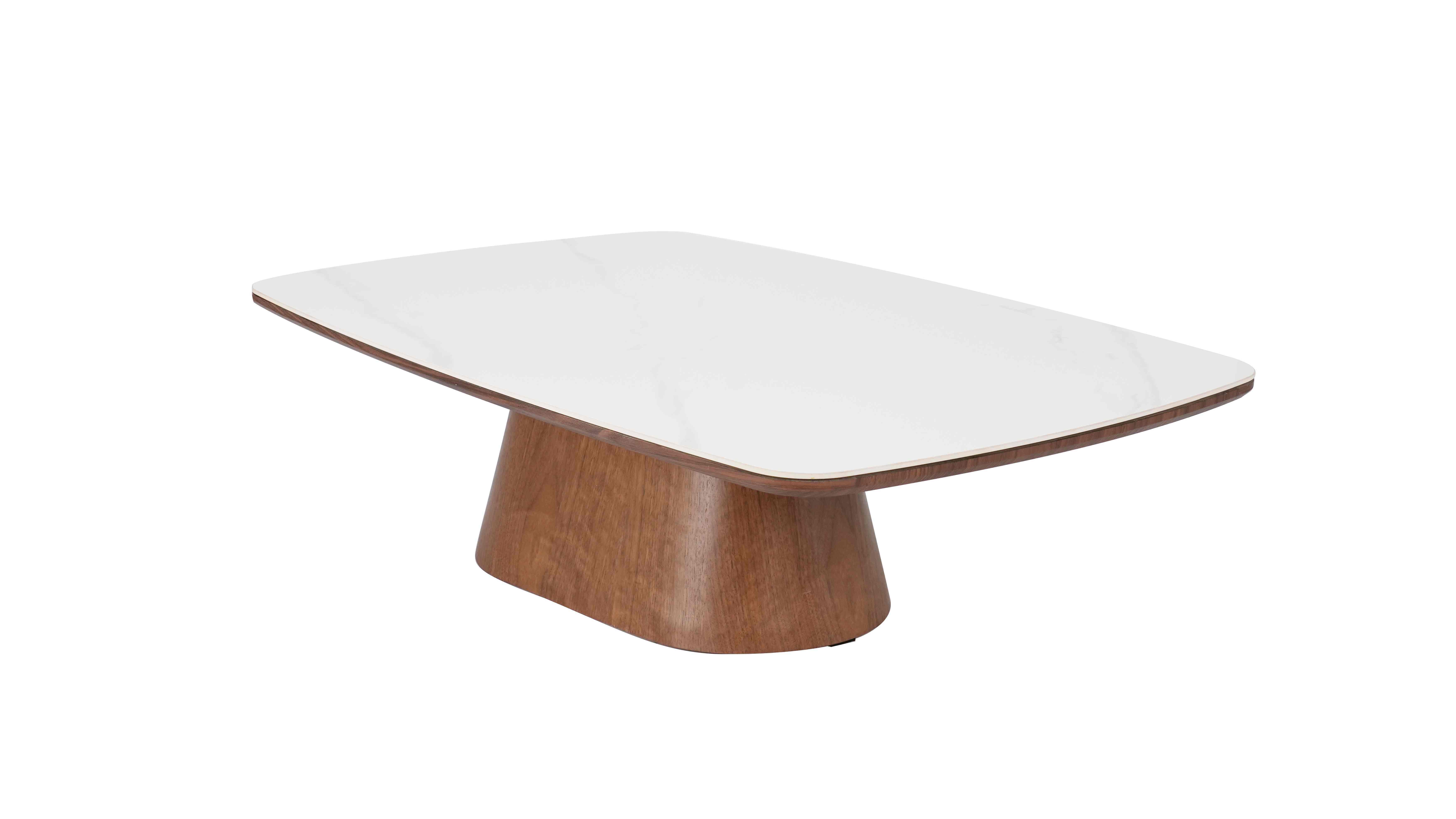 White ceramic oval coffee table