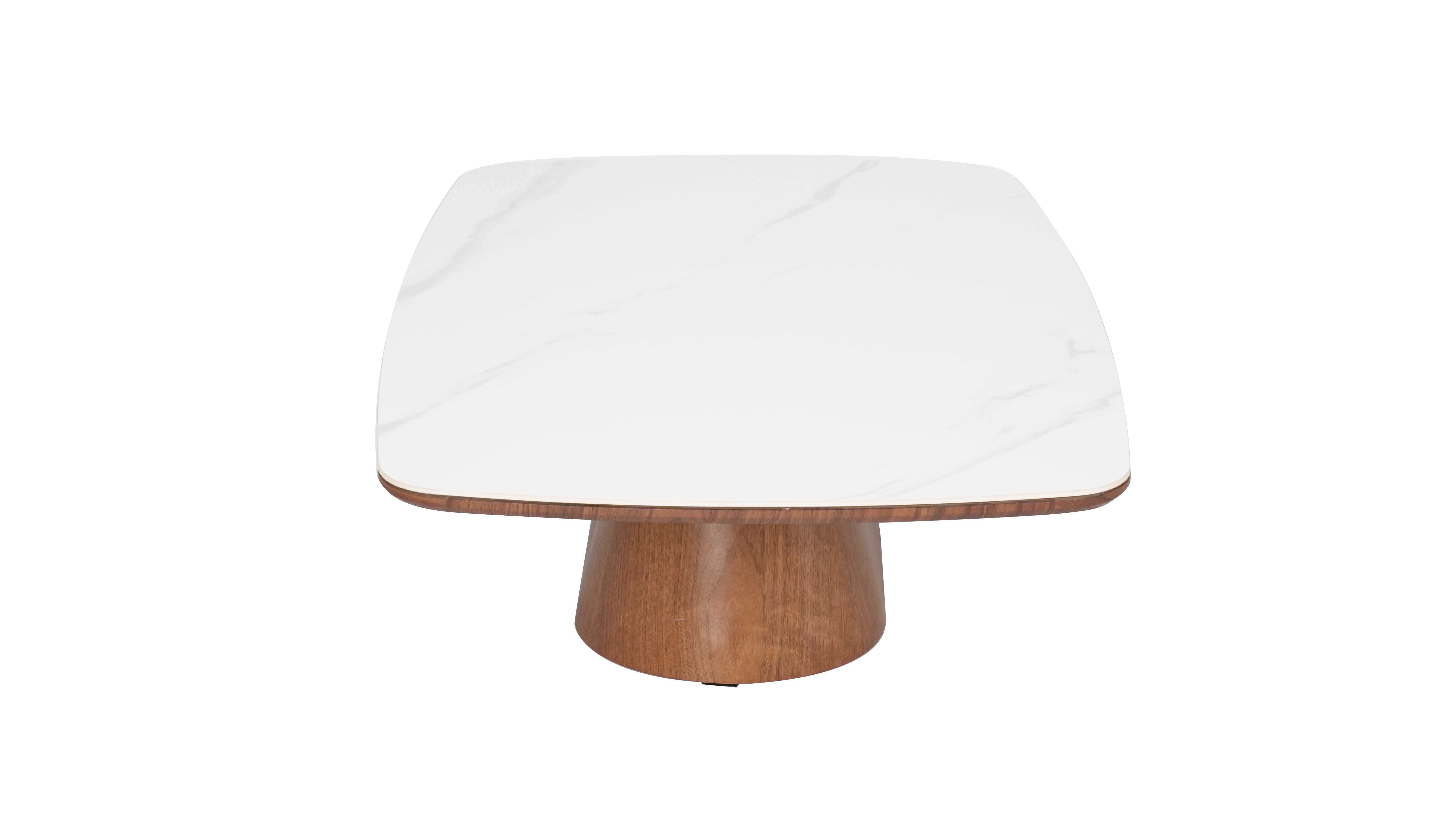 White ceramic oval coffee table