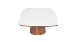 White ceramic oval coffee table