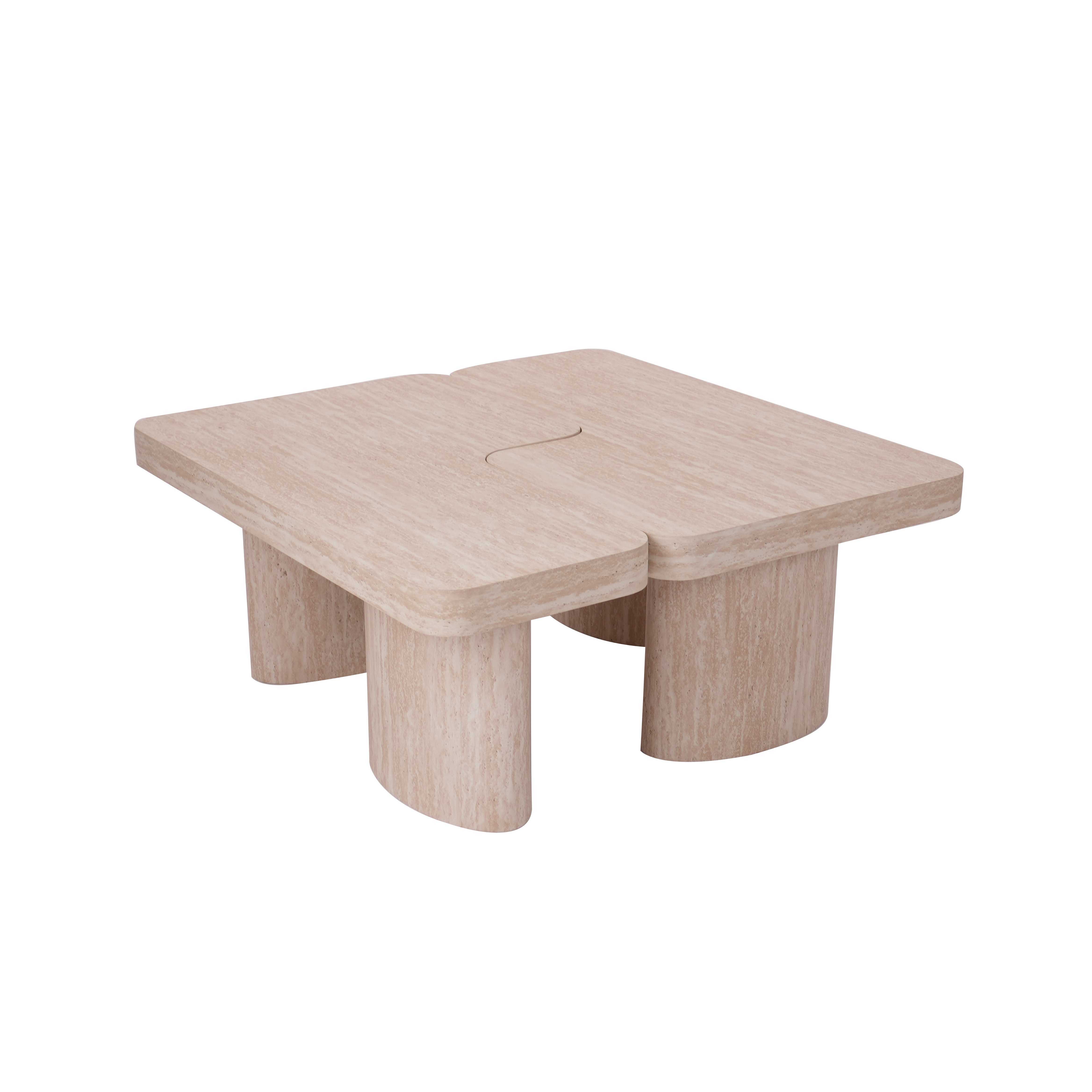 Taupe color unique design coffee table