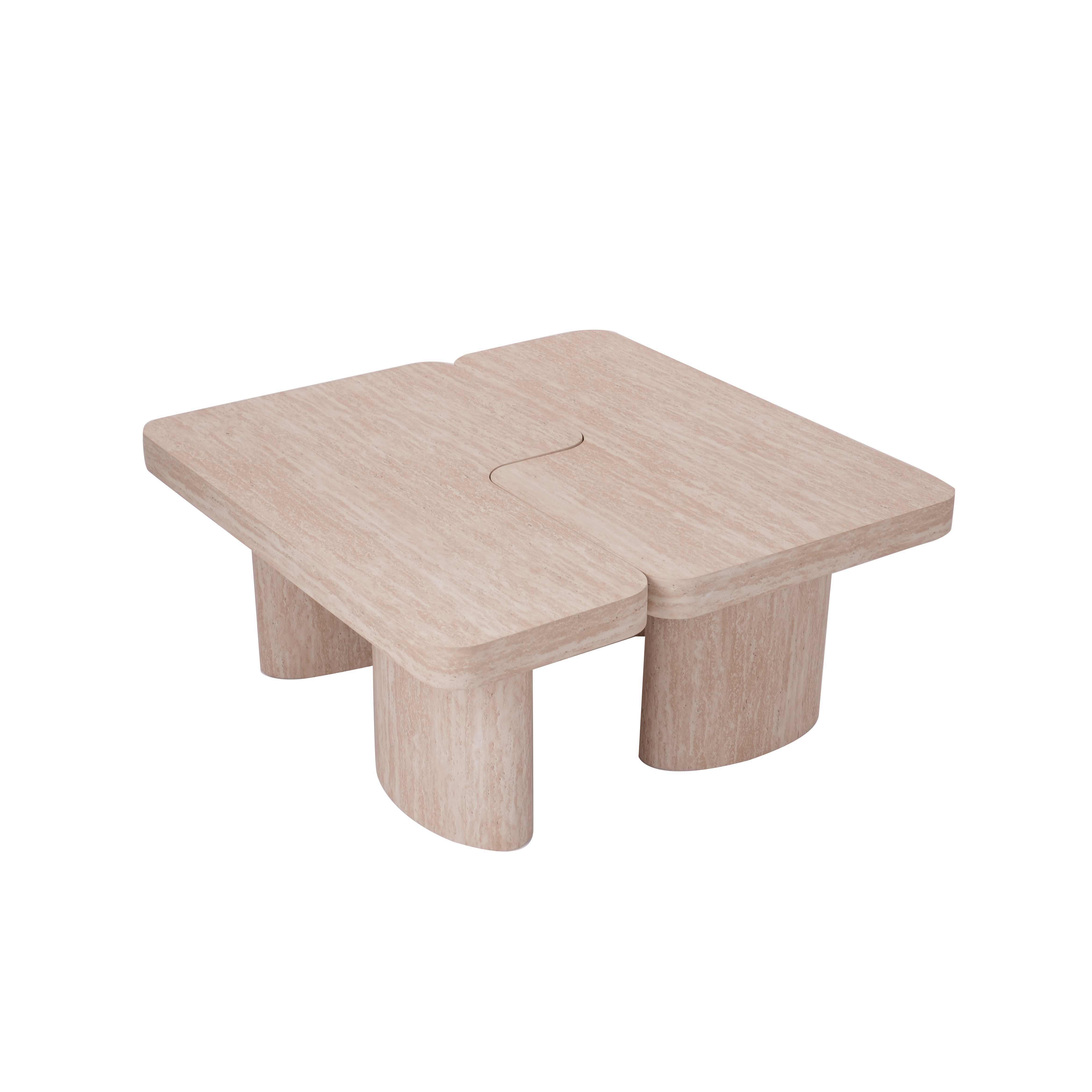 Taupe color unique design coffee table