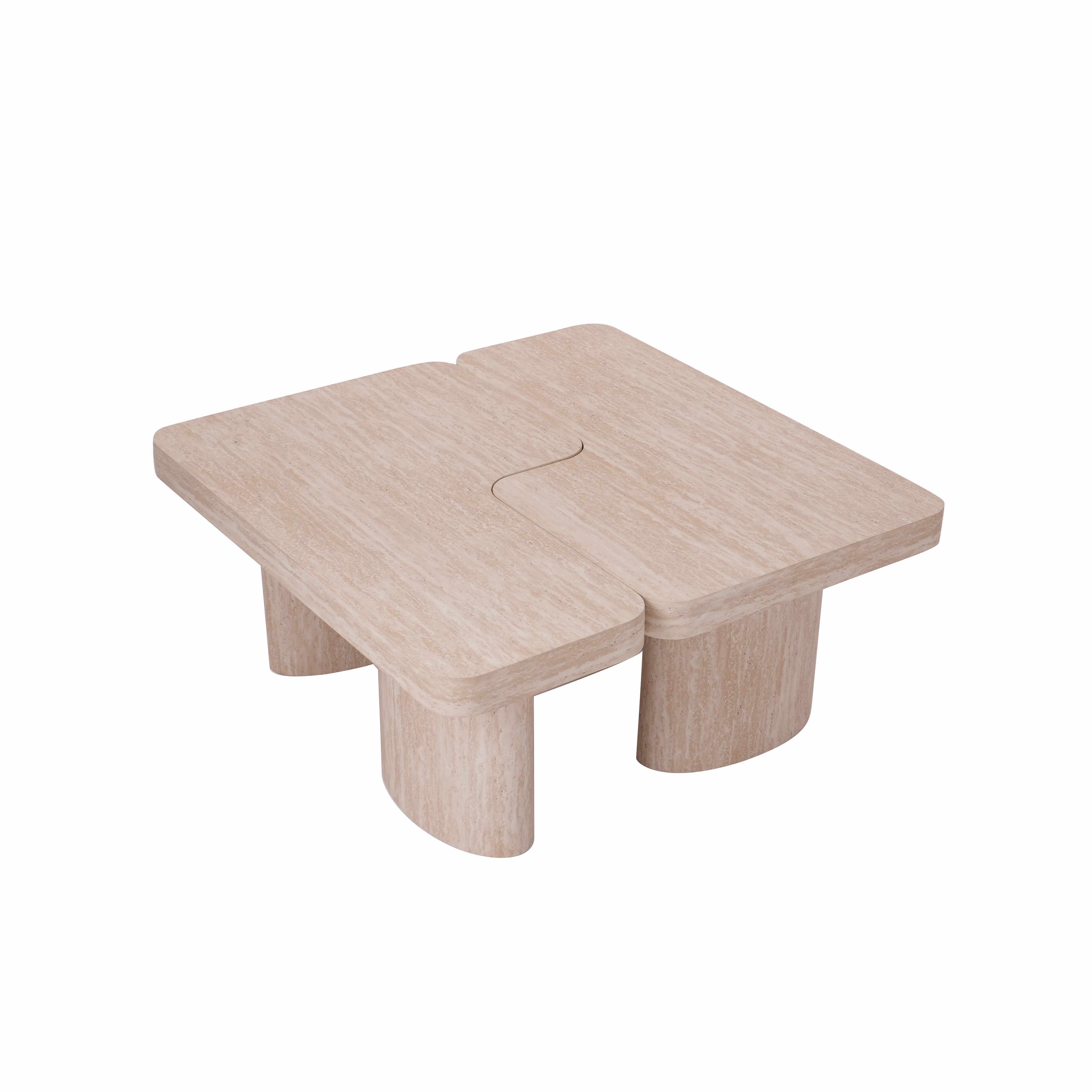 Taupe color unique design coffee table