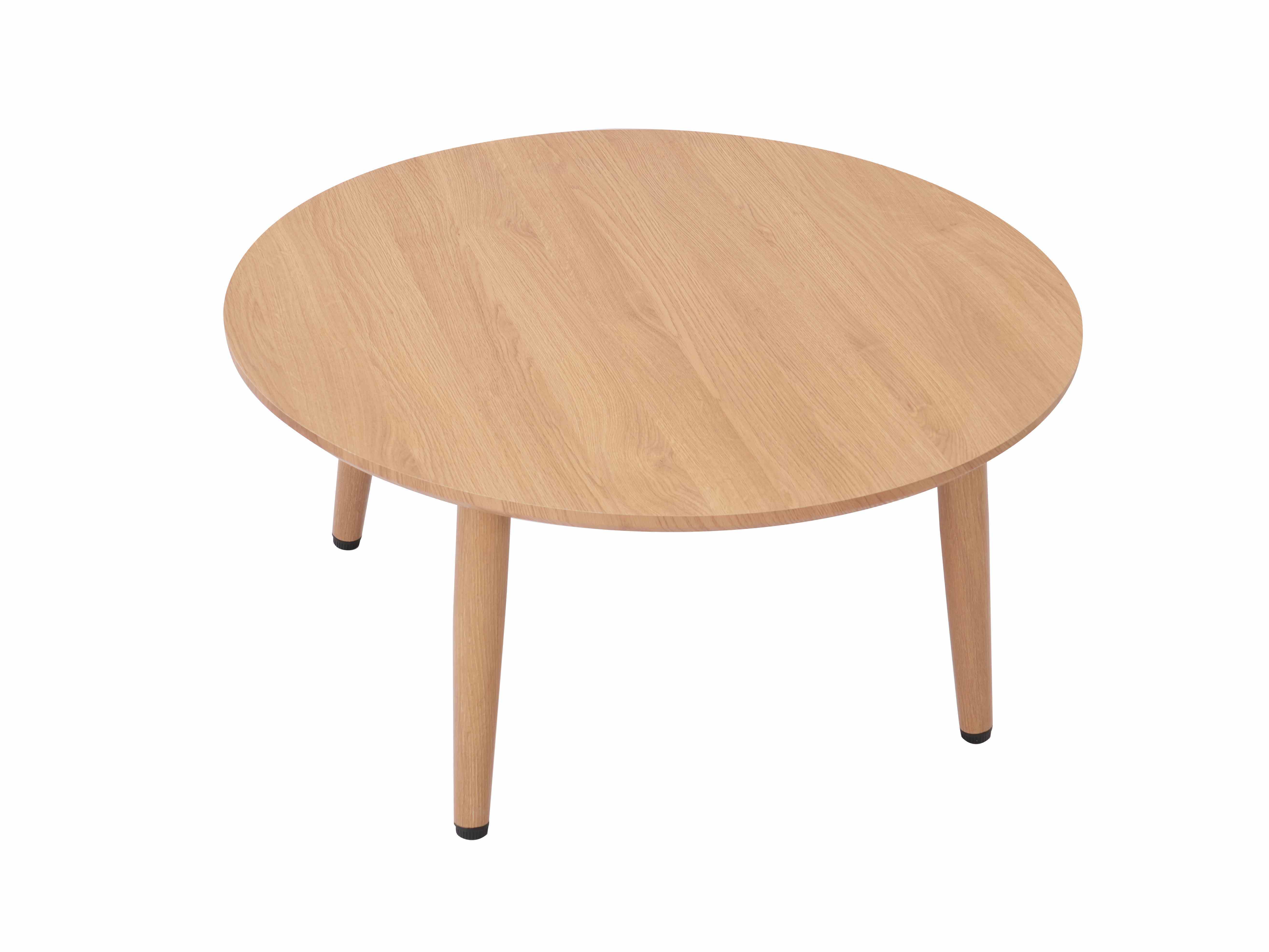 Small round warm color coffee table