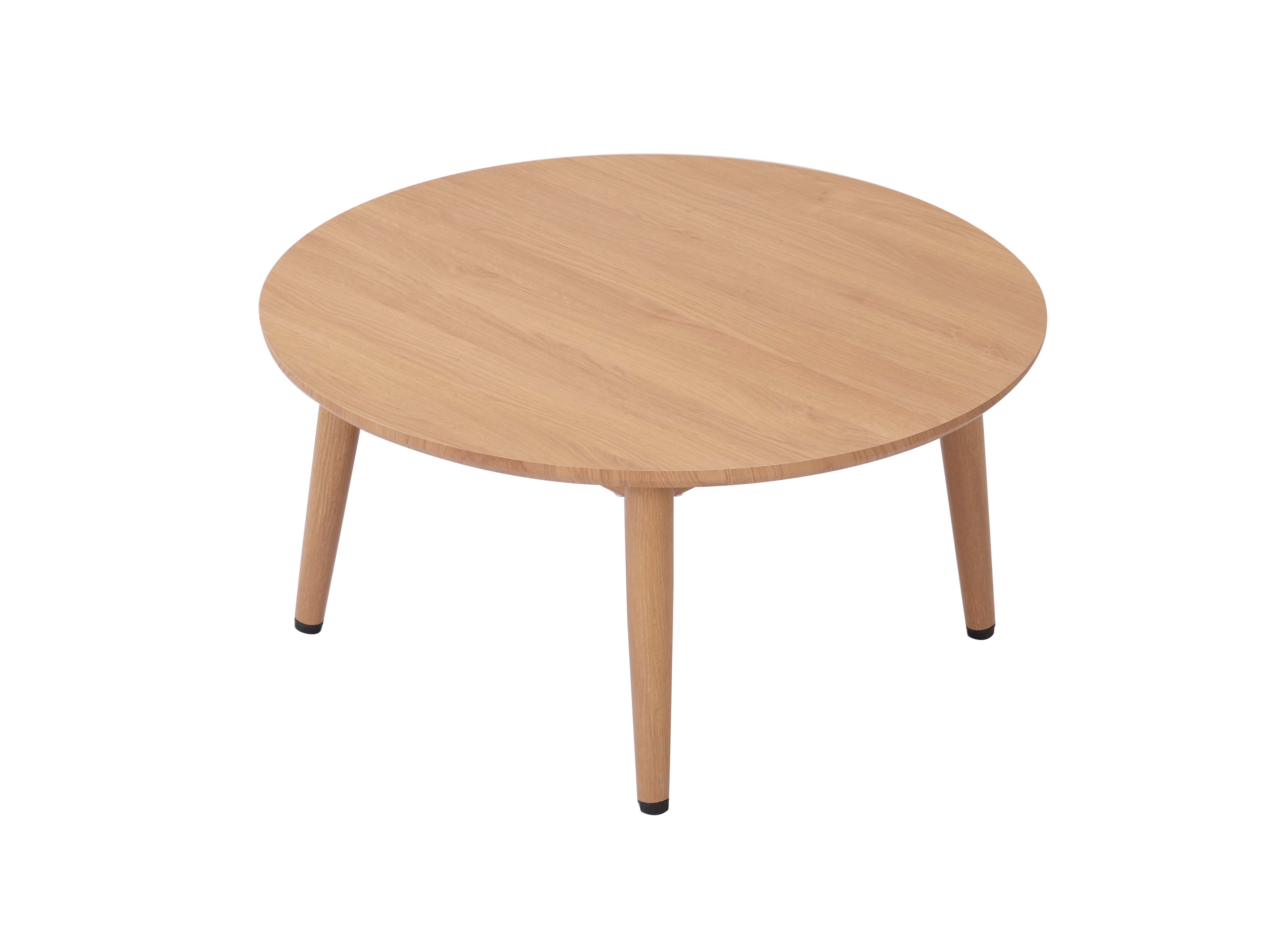 Small round warm color coffee table