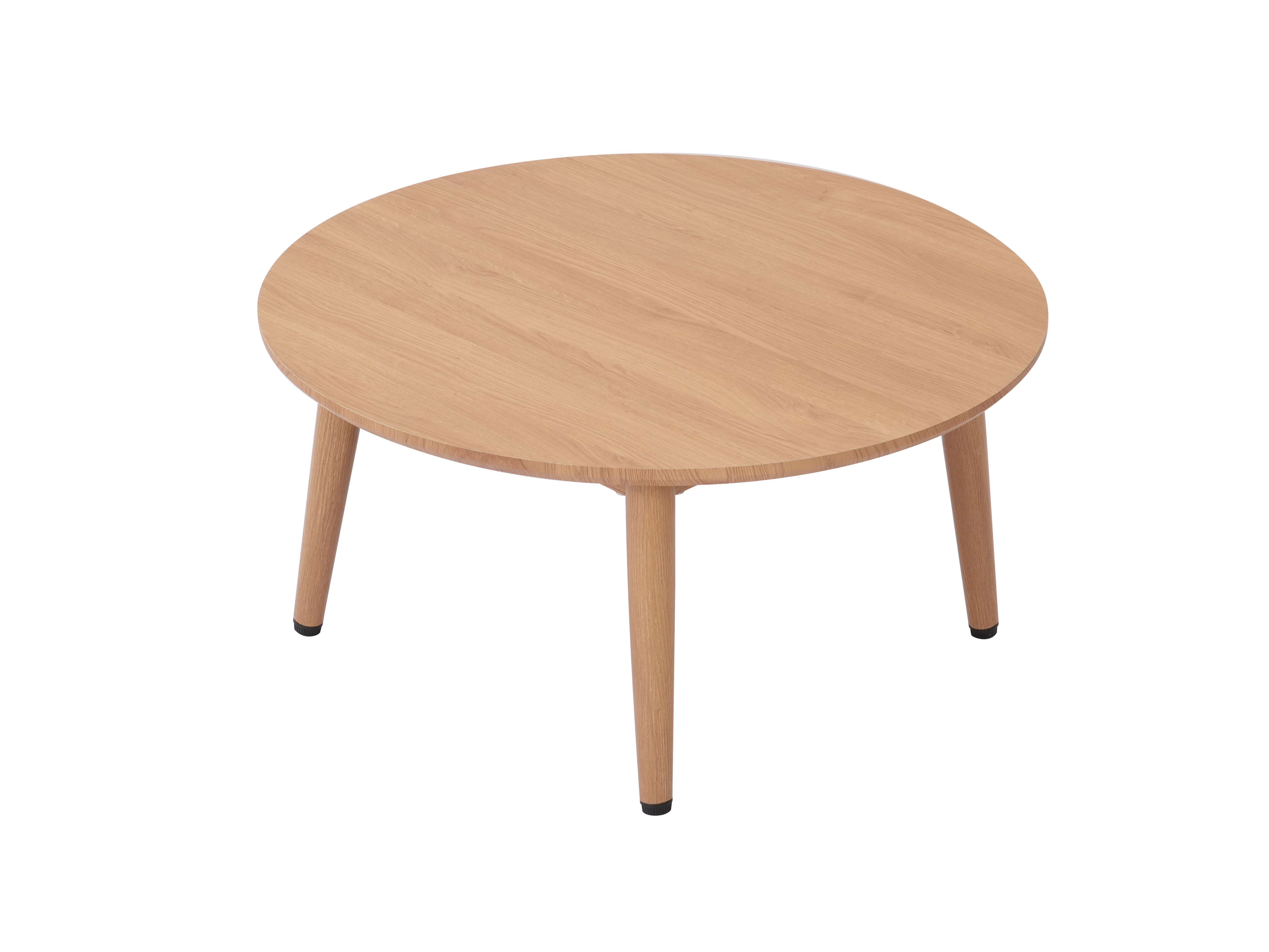 Small round warm color coffee table