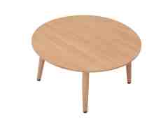 Small round warm color coffee table