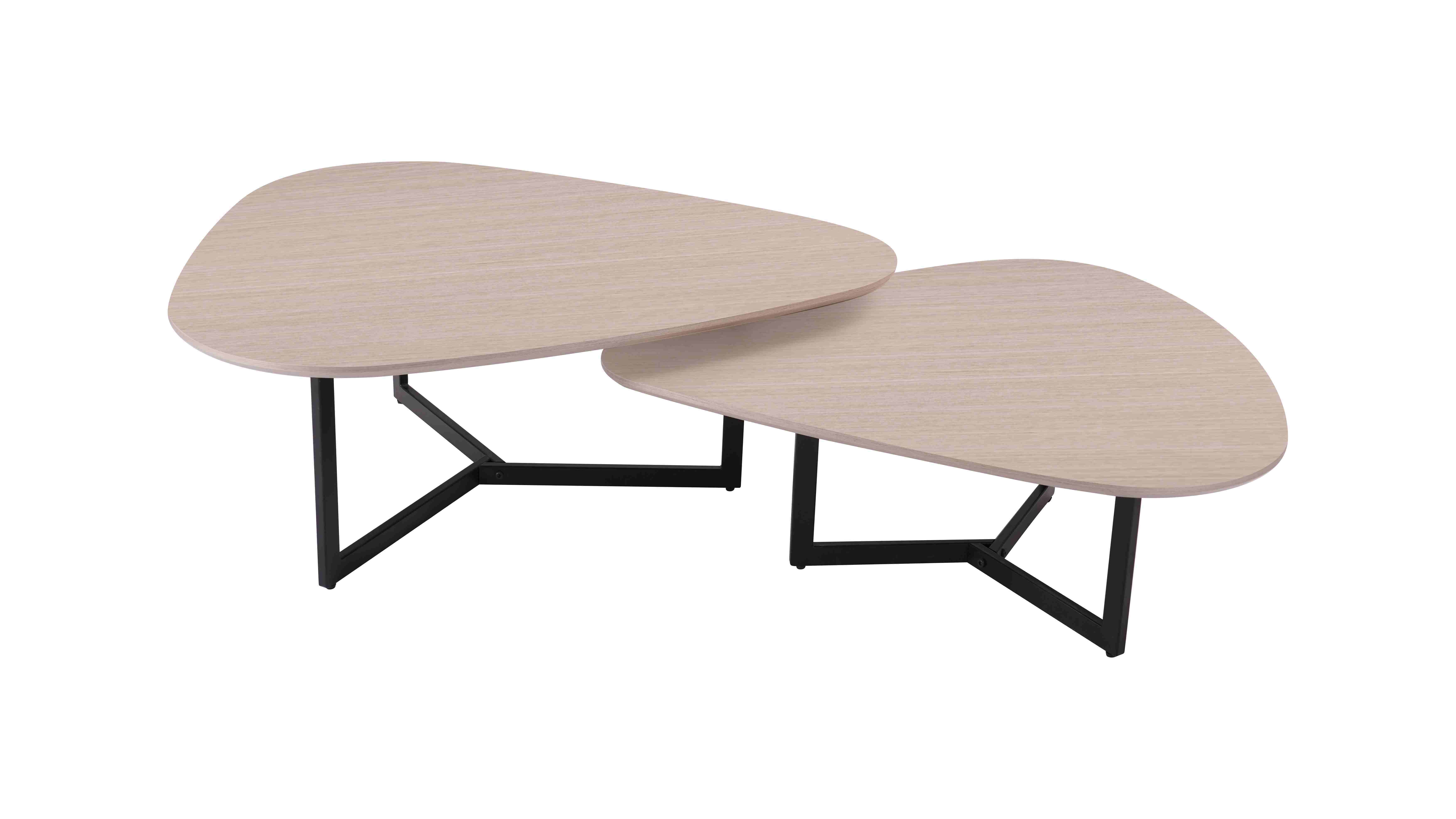 Hot-selling Coffee Table Wood veneer and black painted with KD structure