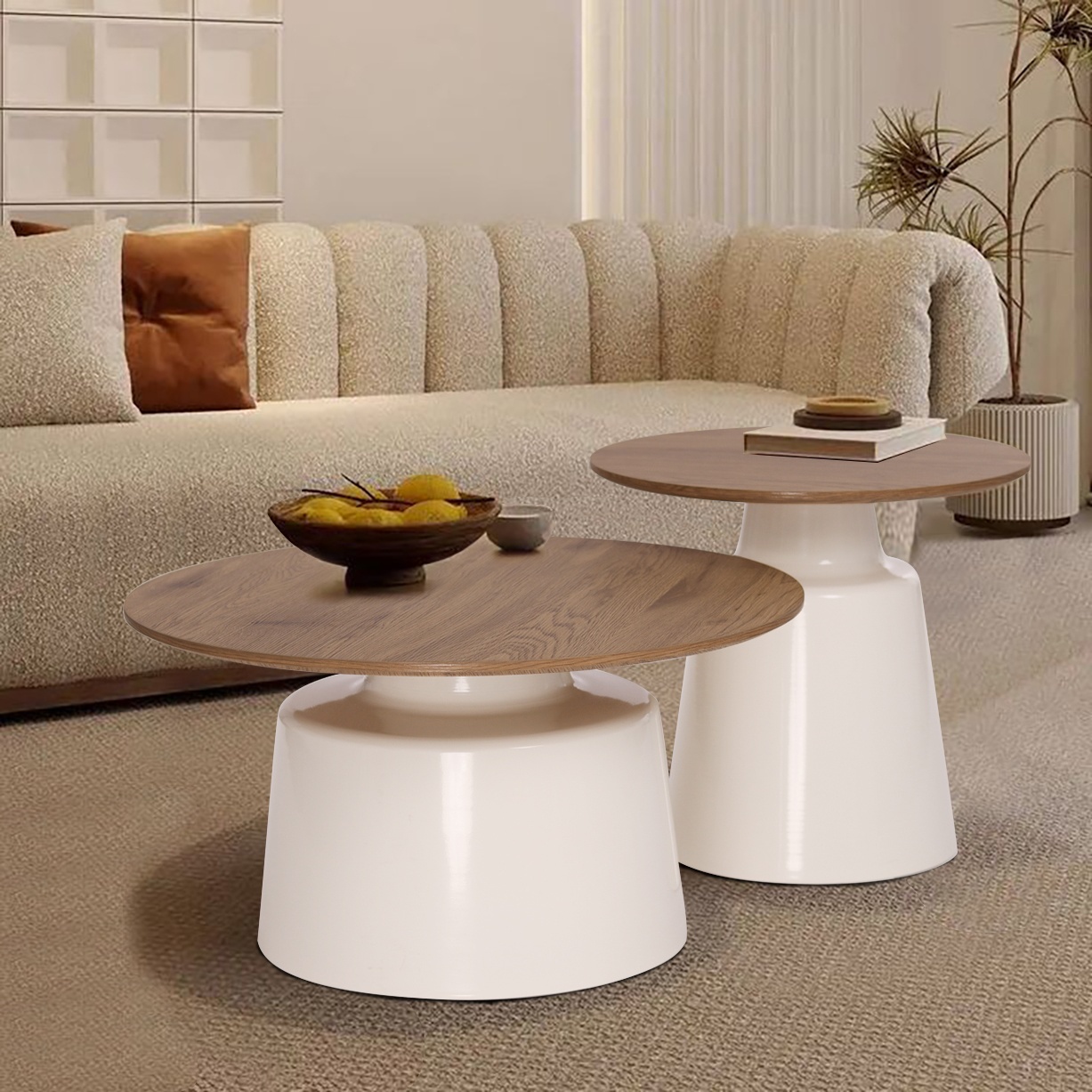 New develop Coffee table with wood top and metal base
