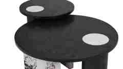 Black White Stylish Coffee table Set paper veneer MDF