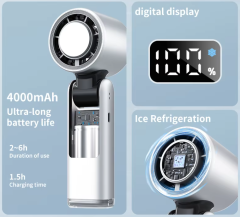 Handheld fan with ice pack