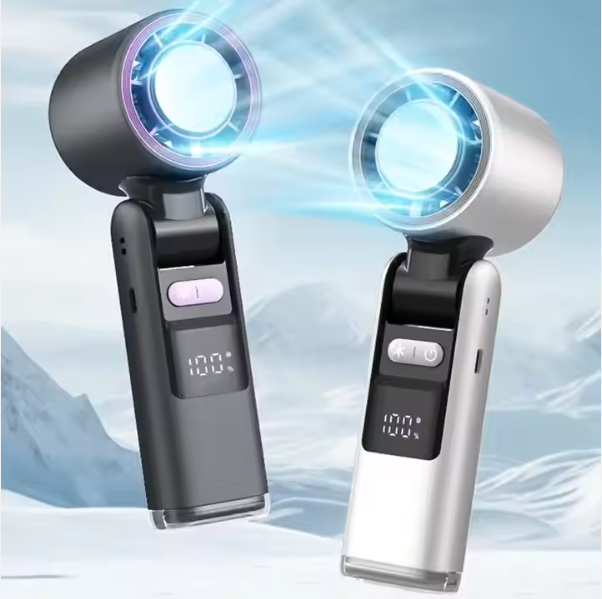 Handheld fan with ice pack