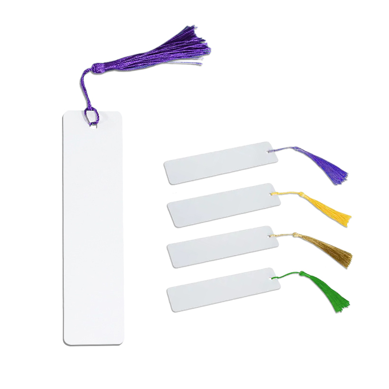 Sublimation Blank Aluminum Bookmark with Random Mix Tassel