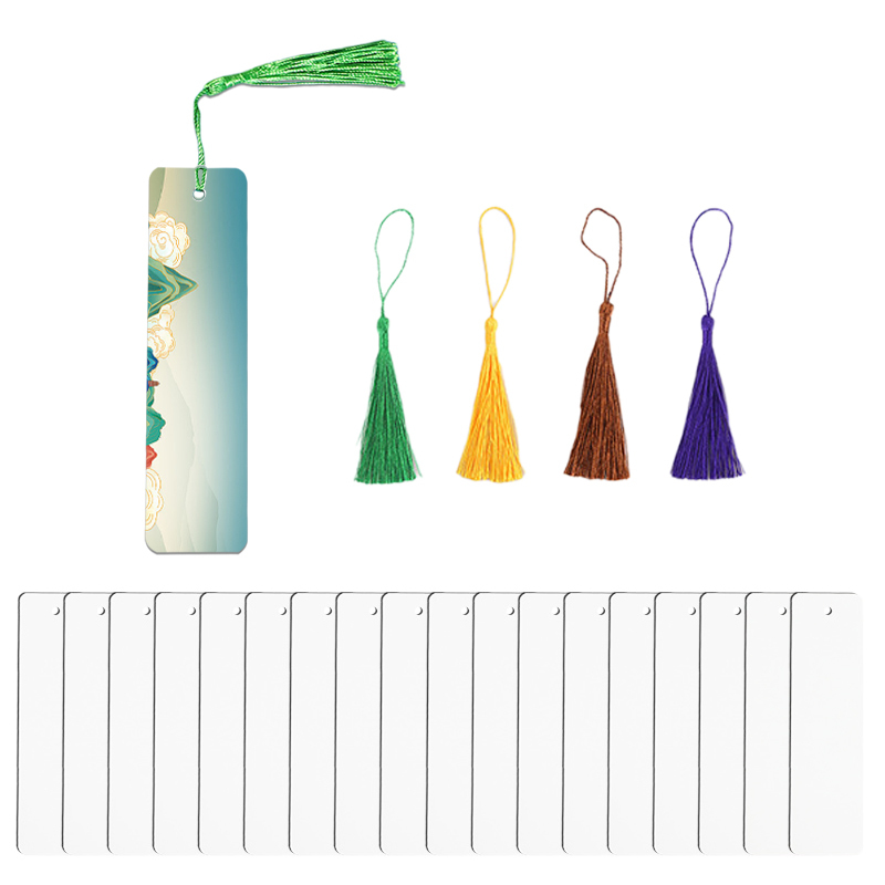 Sublimation Blank Aluminum Bookmark with Random Mix Tassel