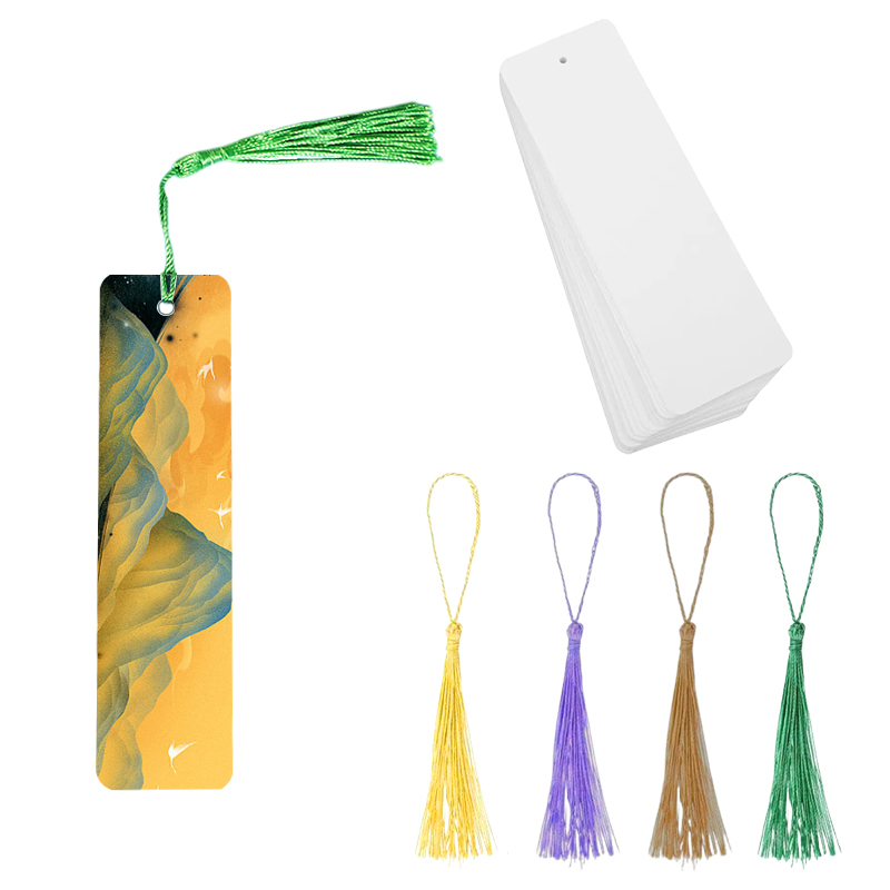 Sublimation Blank Aluminum Bookmark with Random Mix Tassel