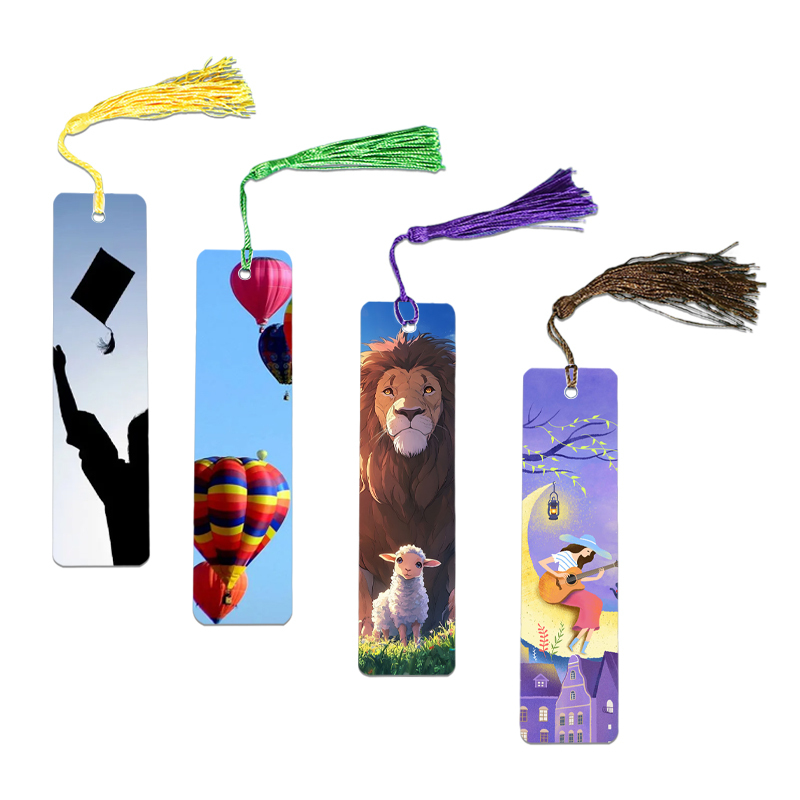 Sublimation Blank Aluminum Bookmark with Random Mix Tassel