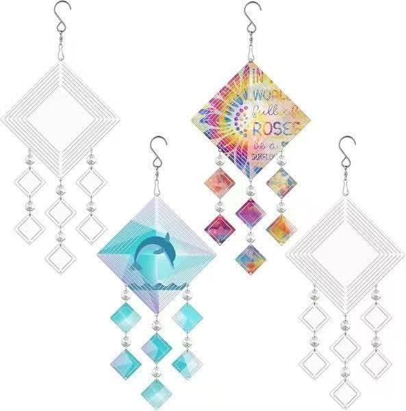 8-inch double-sided aluminum sublimated wind spinner, specially customized shape turtle/wave/square/moon