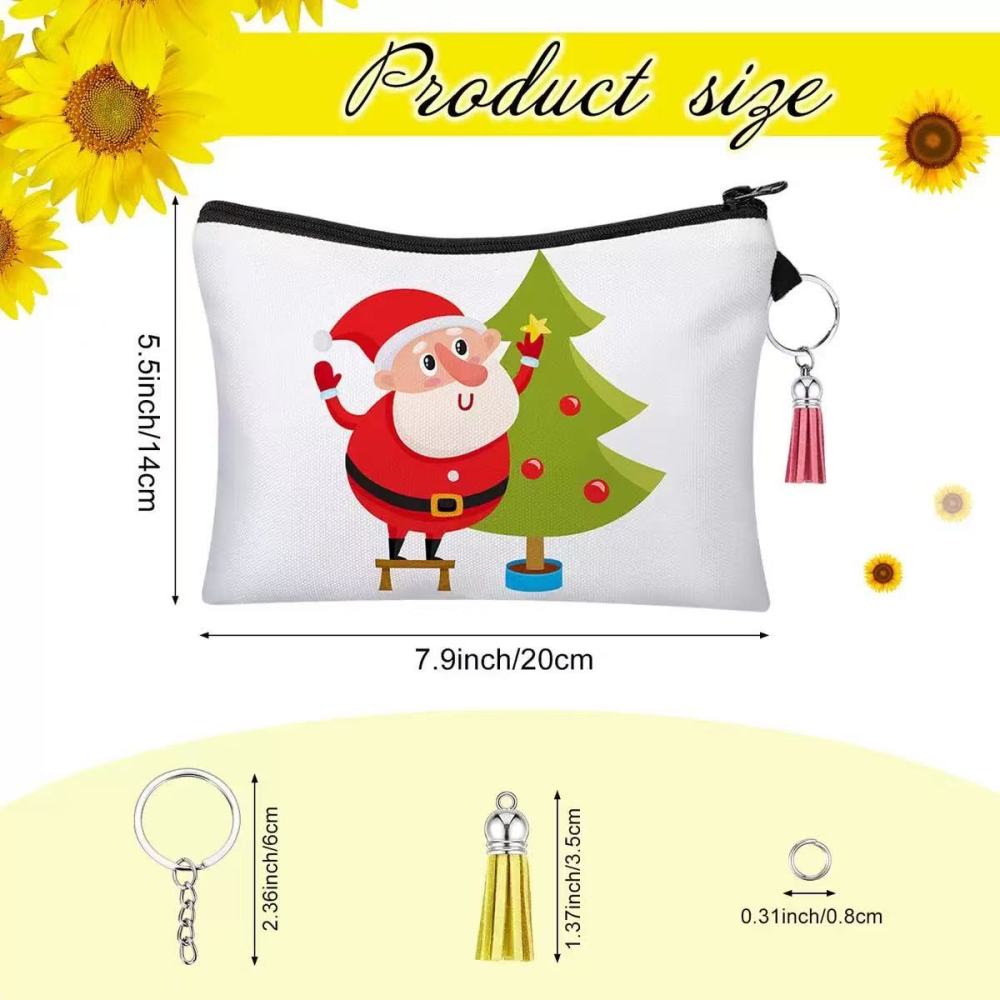7.9*5.5inch Sublimation Makeup Bag with Accessories Mix Color Tassel