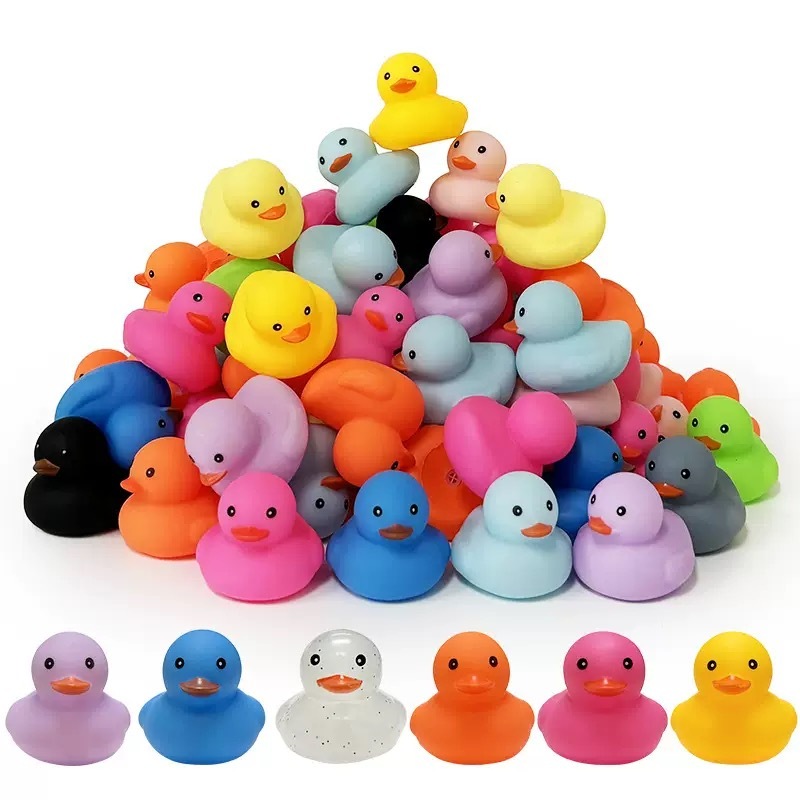 Silicone duck toys are mixed in multiple colors-china warehouse