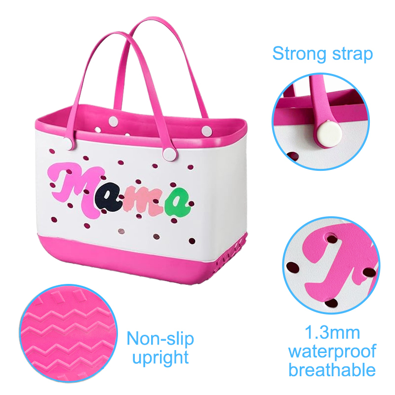 Large 18.5inch Non Sublimation Beach Bag 4pcs Already Mixed Like the Pictures Shows Sunflower/Leopard/MaMa white/ black US Warehouse around 26th Ship out