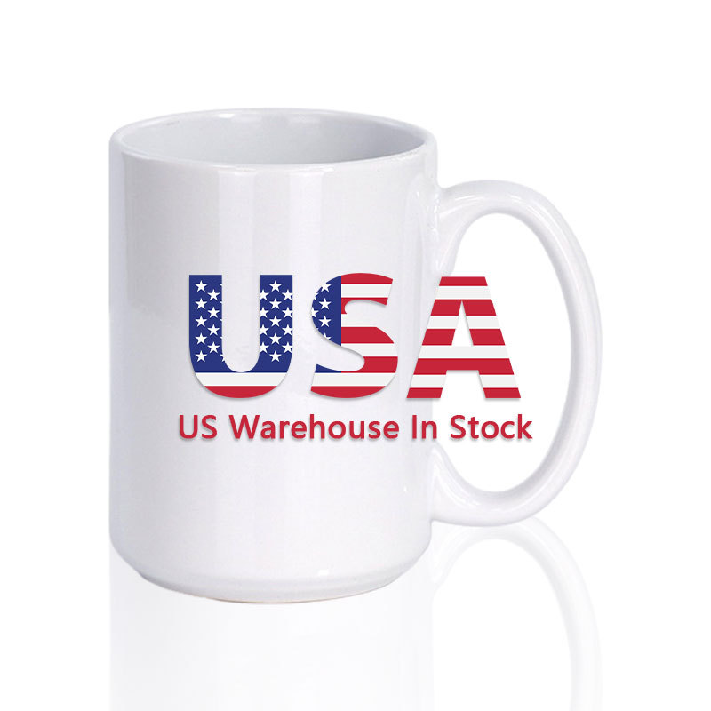 US warehouse 15oz sublimation ceramic mug 36pcs/case
