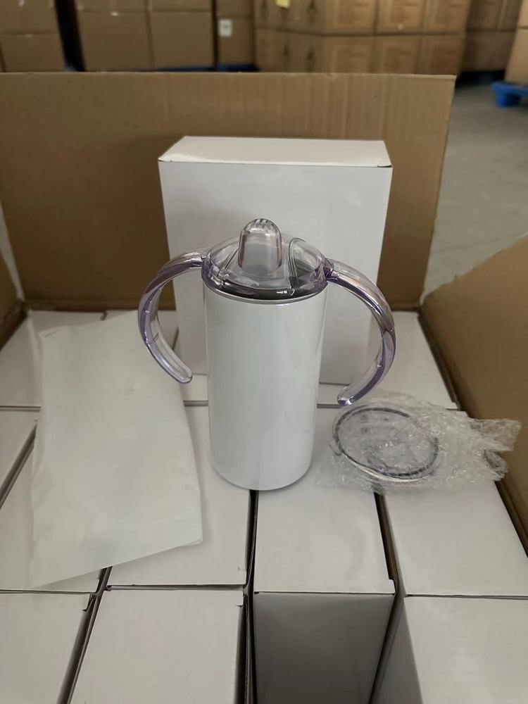 US warehouse 12oz sublimation sippy cup with two lids 30pcs/case