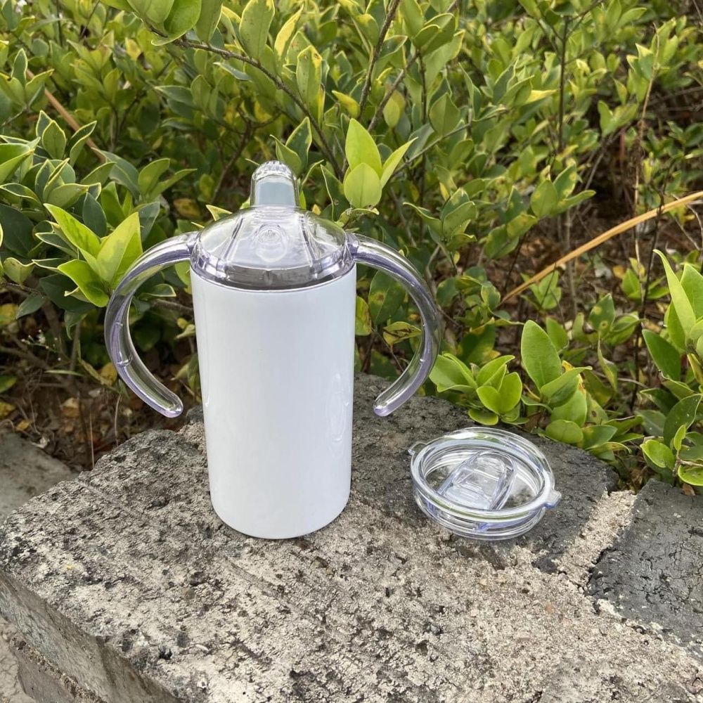 US warehouse 12oz sublimation sippy cup with two lids 30pcs/case