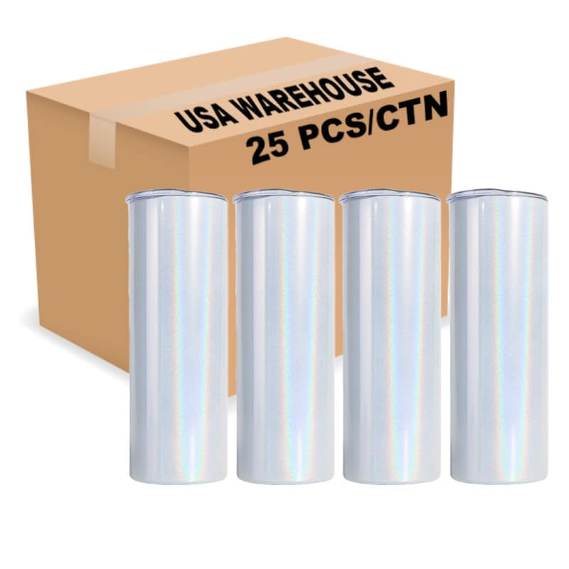 US warehouse 20oz white shimmer sublimation tumbler 25pcs/case