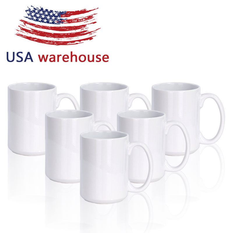 US warehouse 15oz sublimation ceramic mug 36pcs/case