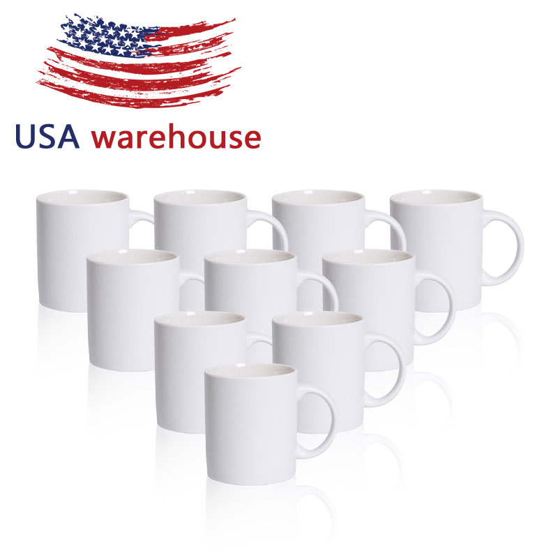 US warehouse 11oz sublimation ceramic mug 36pcs/casse