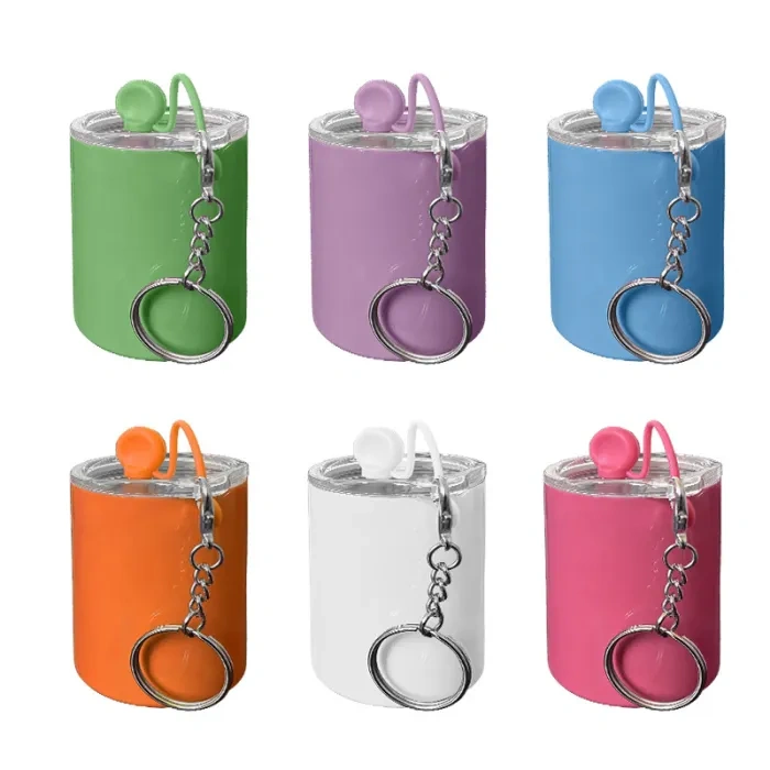 US warehouse 3oz mini cup keychains mixed color 48pcs/case