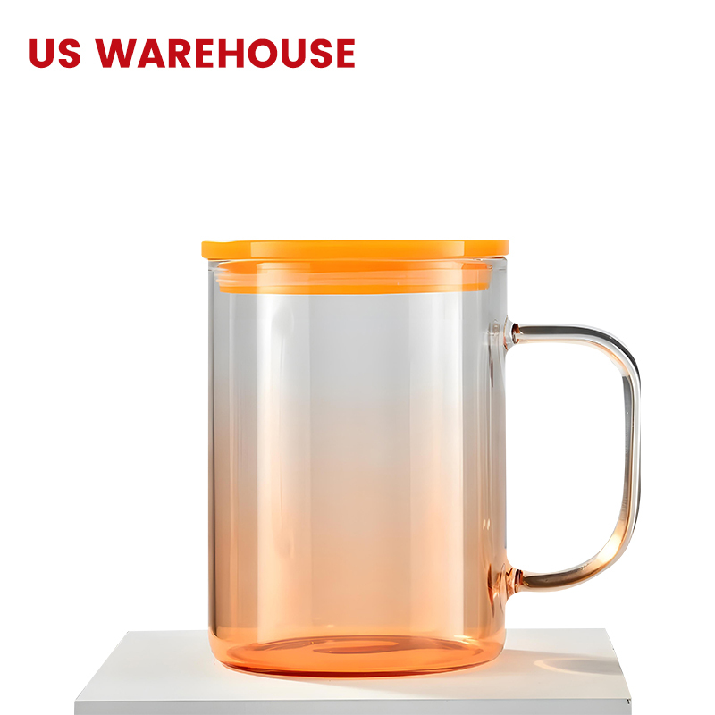 US warehouse 17oz sublimation glass mug mixed color 25pcs/case