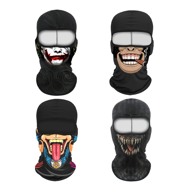 US warehouse 4 Packs Summer Spring Sports Breathable Sun proof Silk Milk Balaclava Windproof Motorcycle Riding Head Cover Halloween Cosplay Mask Decoration