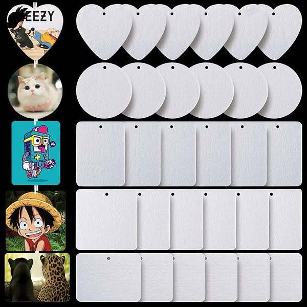US warehouse ready to ship unscented sublimation blank felt car air fresheners hanging home decoration 60pcs/case