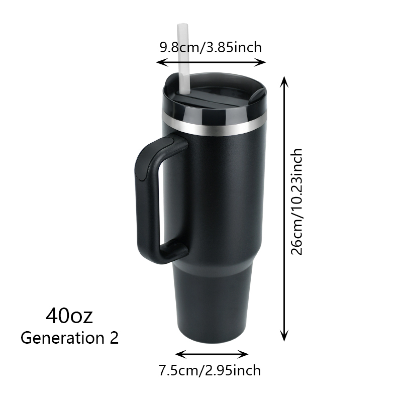 US Warehouse 40oz Generation 2 Tumbler 10 Pack Black